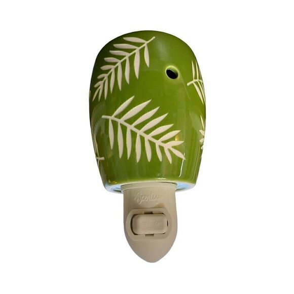 SCENTSY Electric Wax Warmer "GROTTO" Wall Night Light Plug In Green Palm Fern - Picture 2 of 4